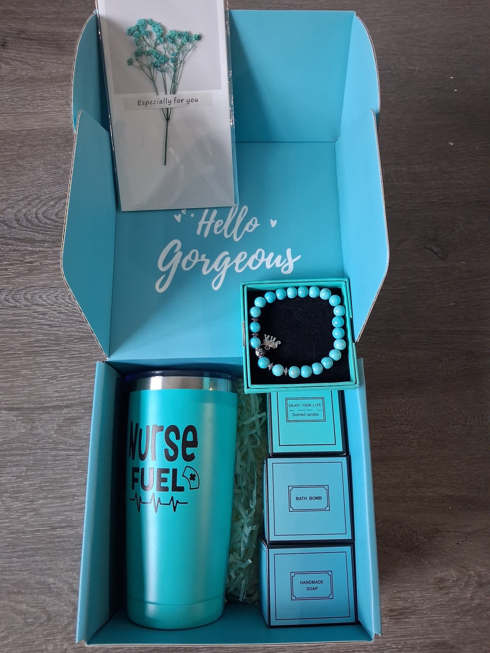 Nurse Fuel Metallic Turquoise Tumbler Gift Set